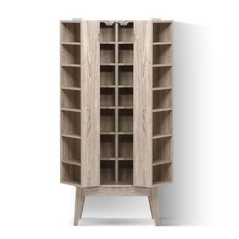 Artiss TV Unit CD DVD Media Storage Display Shelf Folding Cabinet Bookshelf Bluray Rack Oak