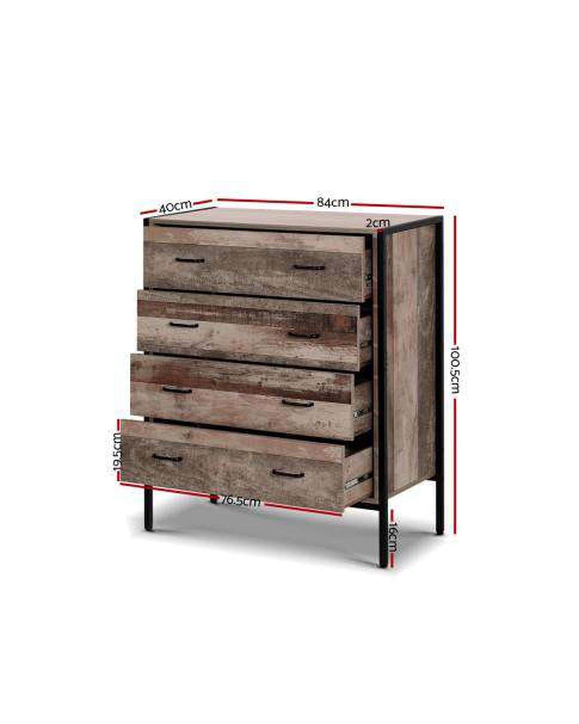 Artiss Chest of Drawers Chest of Drawers - Industrial Rustic