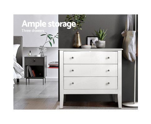 Artiss Chest of Drawers Chest of Drawers Storage Cabinet Bedside Table Dresser Tallboy White