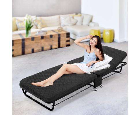 Artiss Portable Mattress Compact Foldable Bed - Black