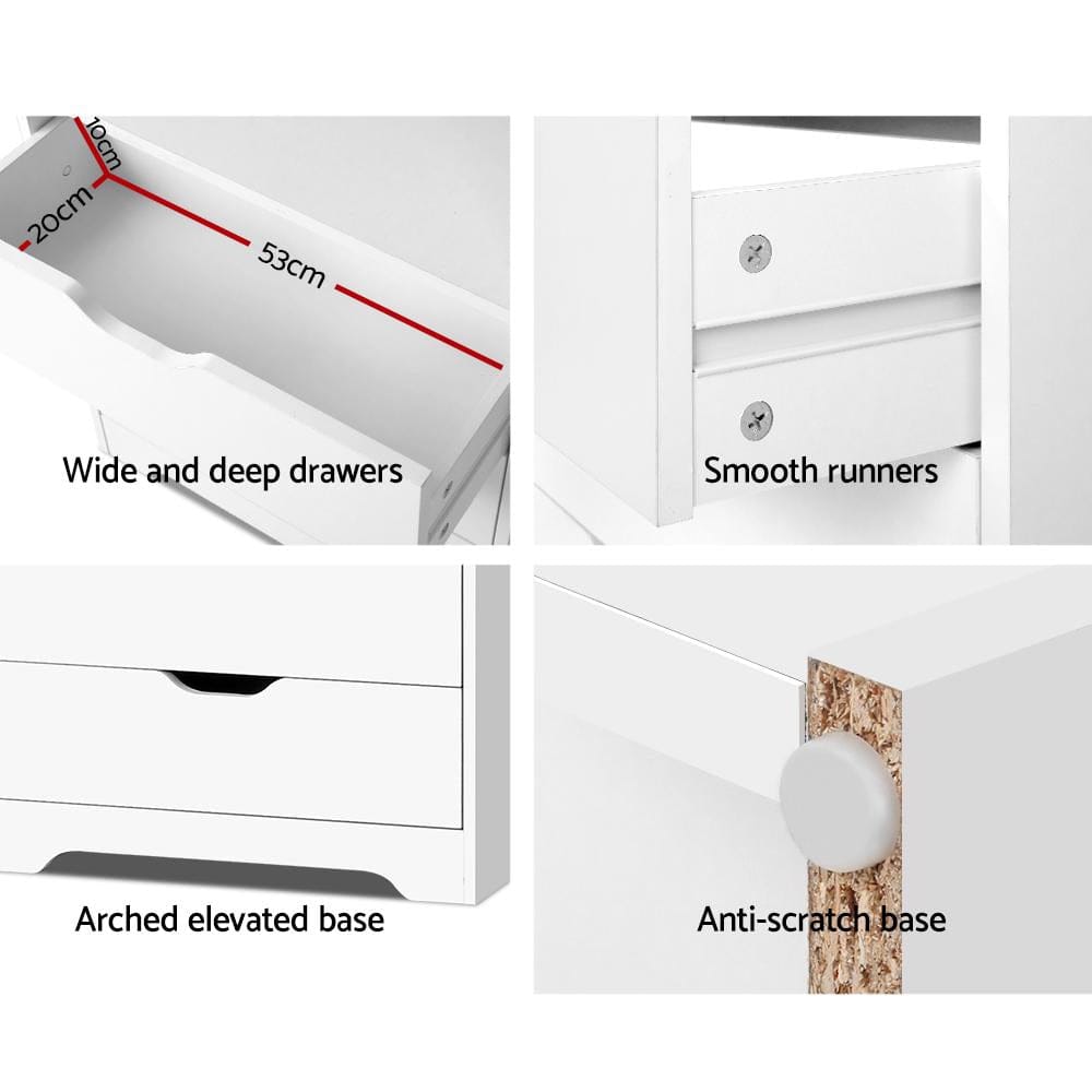 Artiss Chest of Drawers Display Drawer Shelf - White