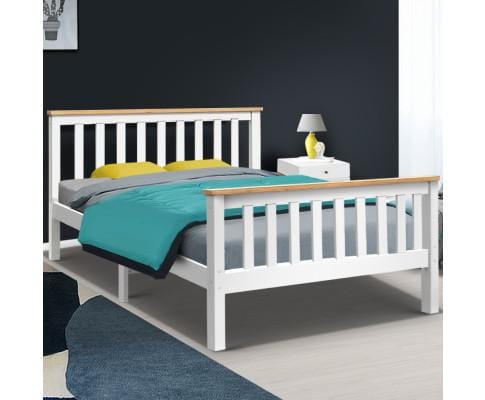 Artiss Bedframe Double Full Size Wooden Bed Frame PONY Timber Mattress Base Bedroom Kids