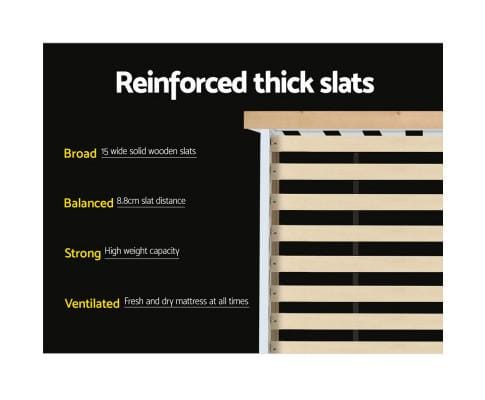 Artiss Bedframe Double Full Size Wooden Bed Frame PONY Timber Mattress Base Bedroom Kids