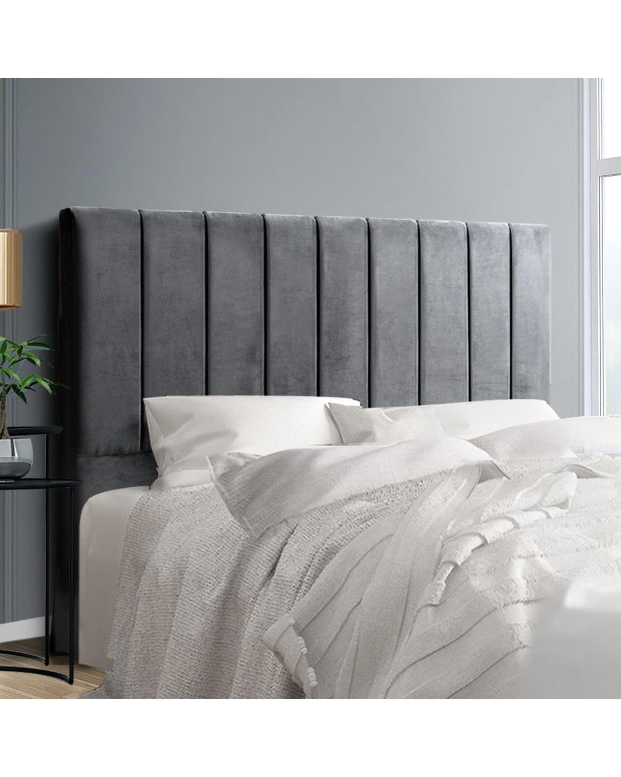 Artiss Bedhead Double Size Bed Head Headboard Bedhead Bed Frame Base VELA Grey Fabric