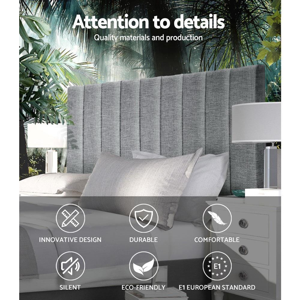 Artiss Bedhead Double Size Bed Head Headboard Bedhead Fabric Frame Base SALA Grey