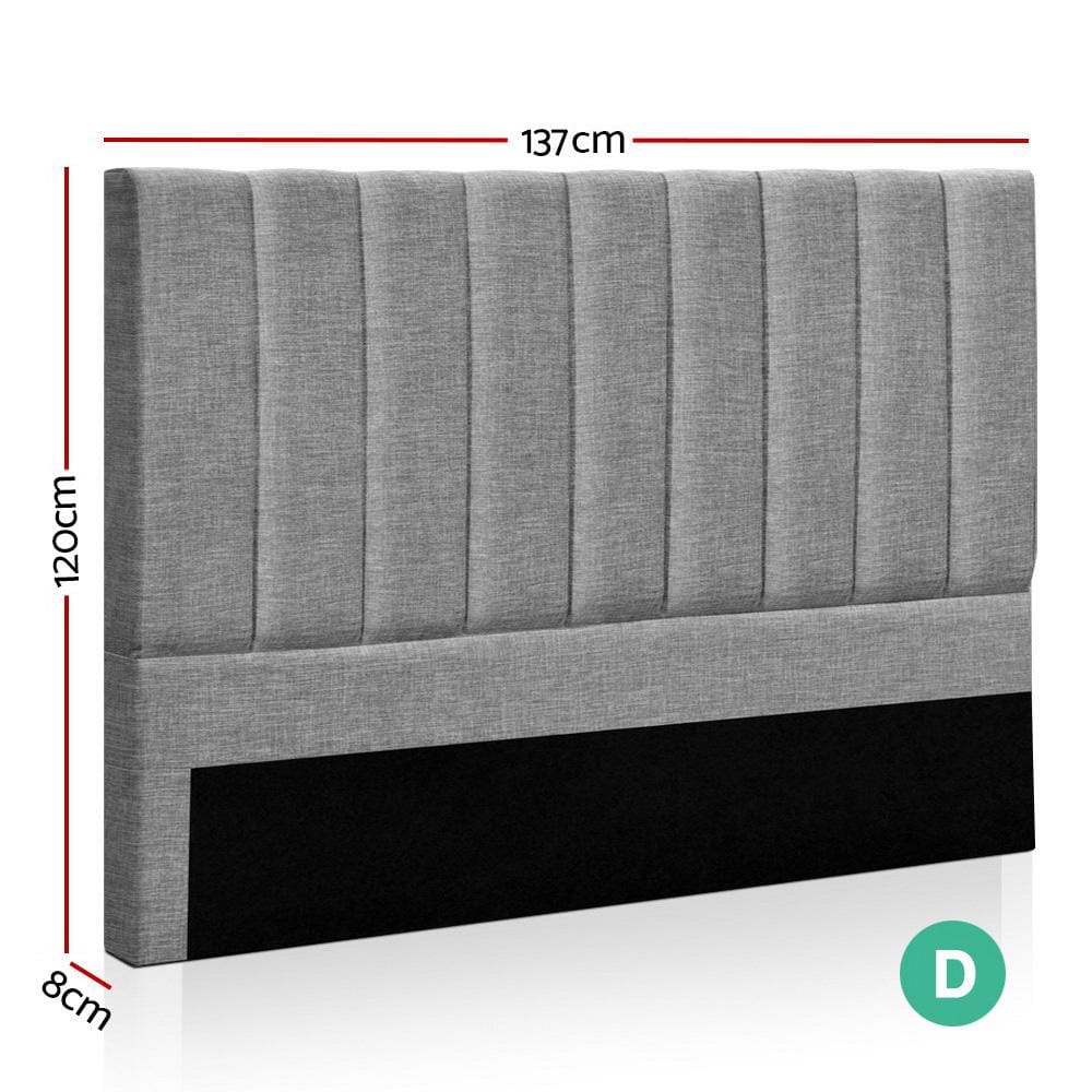 Artiss Bedhead Double Size Bed Head Headboard Bedhead Fabric Frame Base SALA Grey