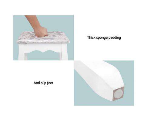 Artiss Dressing Table Dressing Table Stool Set Mirror Drawers Makeup Cabinet Storage Desk White