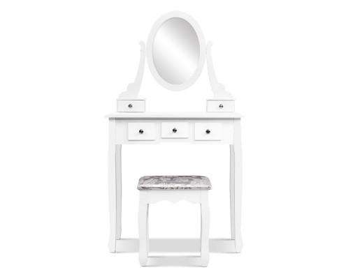 Artiss Dressing Table Dressing Table Stool Set Mirror Drawers Makeup Cabinet Storage Desk White