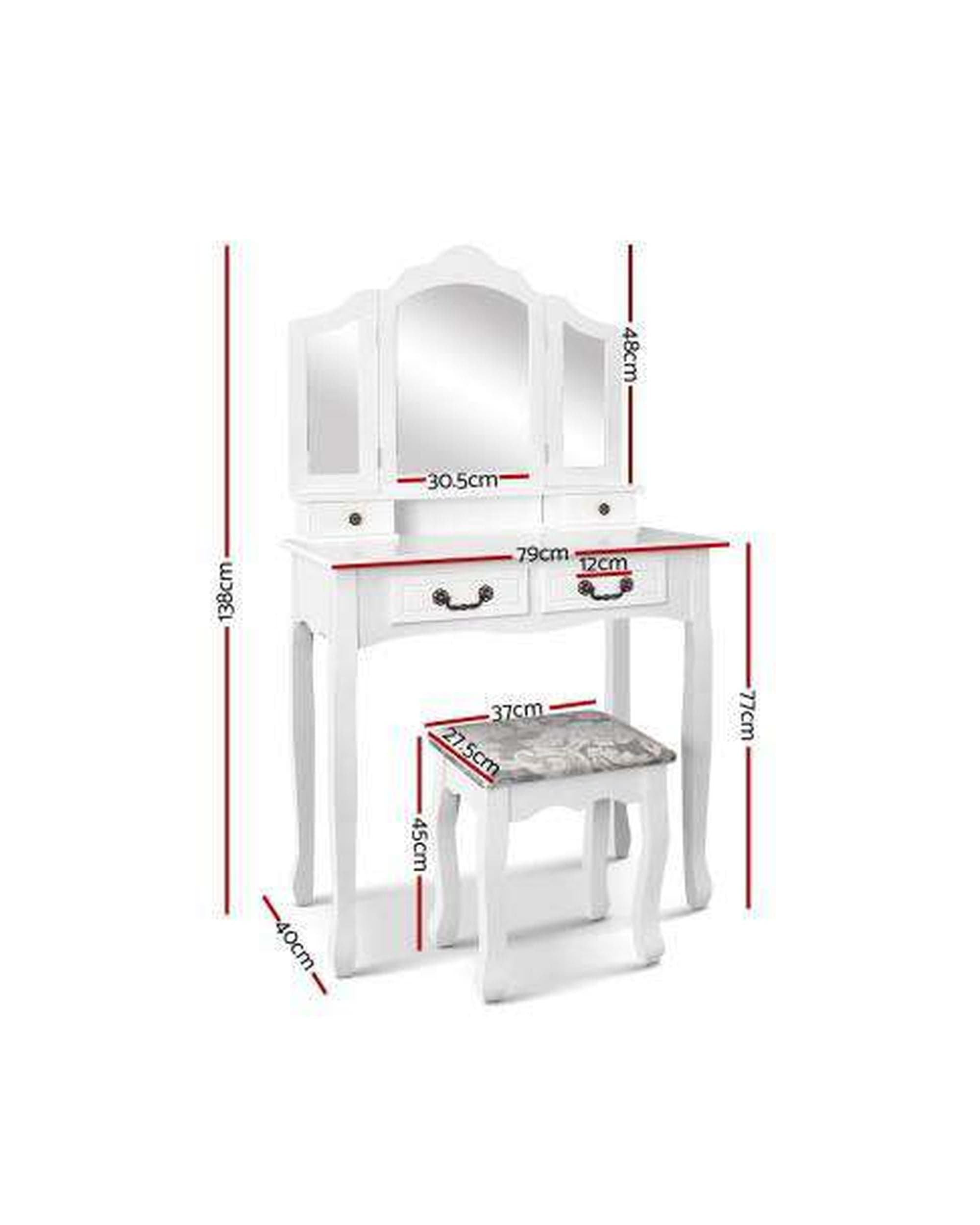 Artiss Dressing Table Dressing Table with Mirror - White