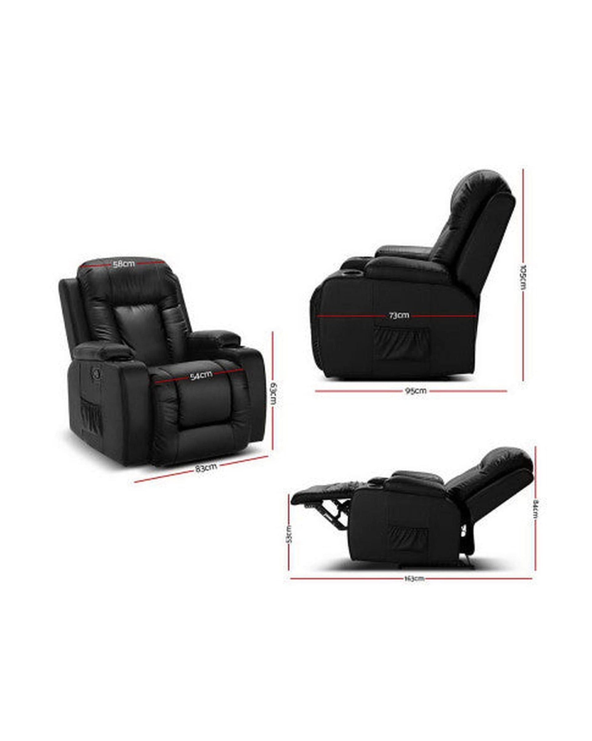 Artiss Massage Chair Electric Massage Chair Recliner Luxury Lounge Sofa Armchair Heat Leather