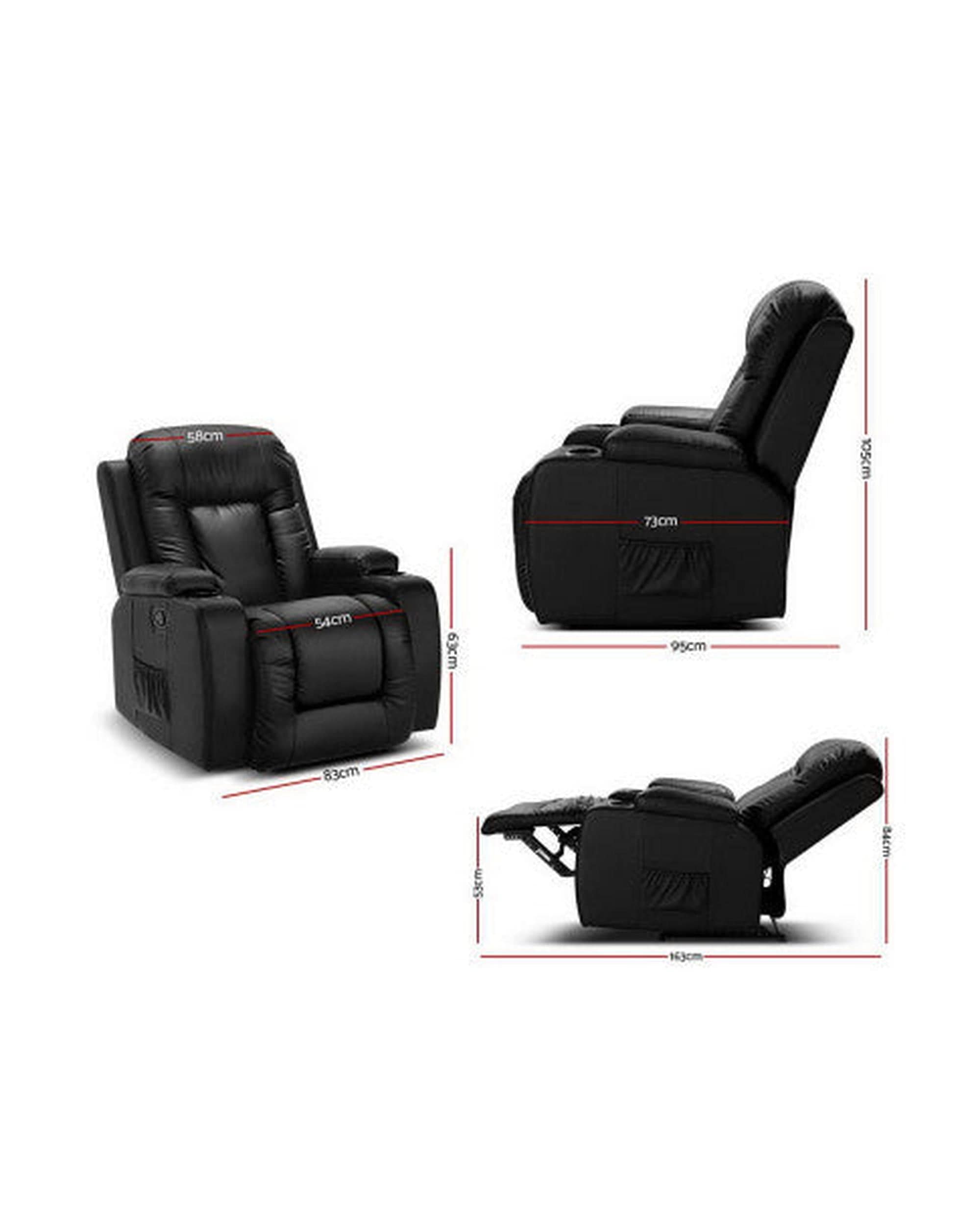 Artiss Massage Chair Electric Massage Chair Recliner Luxury Lounge Sofa Armchair Heat Leather