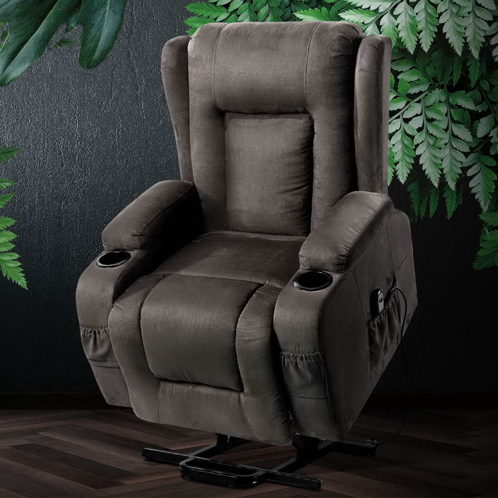 Artiss Massage Chair Electric Recliner Chair Lift Heated Massage Chairs Fabric Lounge Sofa