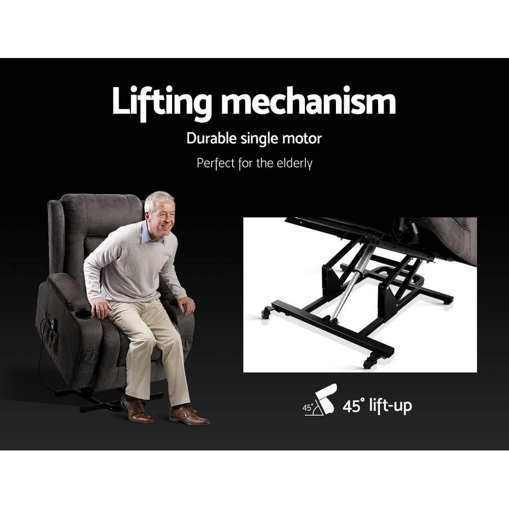 Artiss Massage Chair Electric Recliner Chair Lift Heated Massage Chairs Fabric Lounge Sofa