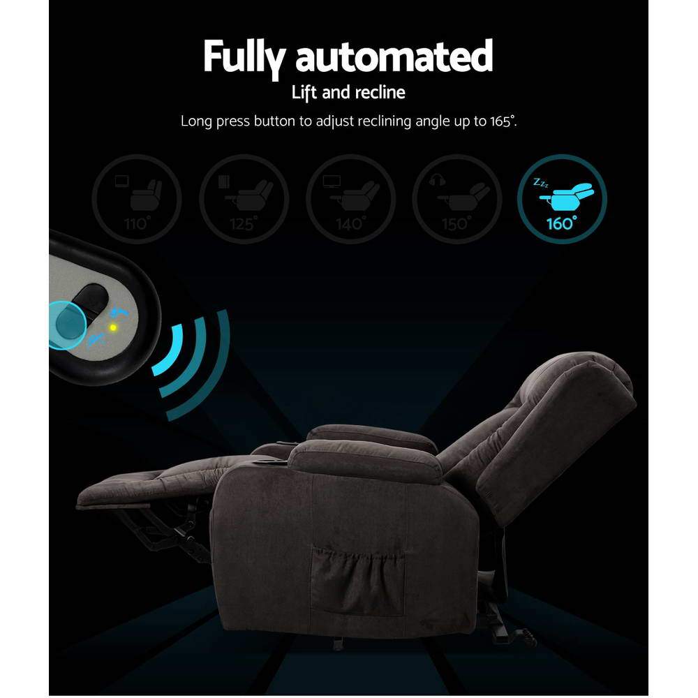 Artiss Massage Chair Electric Recliner Chair Lift Heated Massage Chairs Fabric Lounge Sofa