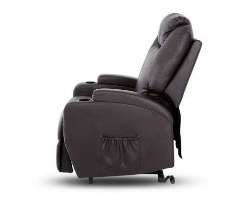 Artiss Massage Chair Electric Recliner Lift Chair Massage Armchair Heating PU Leather Brown