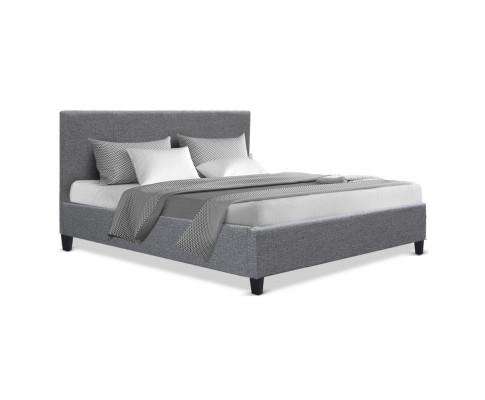 Artiss Bedframe Fabric Bed Frame Headboard - Grey