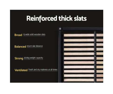 Artiss Bedframe Fabric Bed Frame Headboard with Drawers - Charcoal