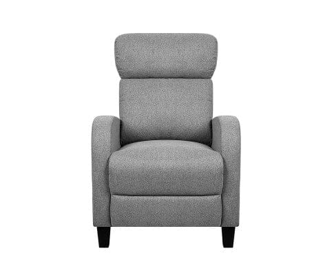 Artiss Accent Chair Fabric Reclining Armchair - Grey