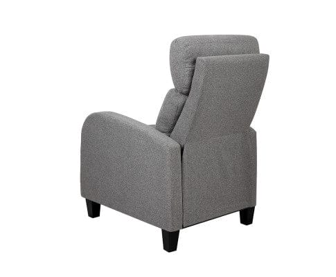 Artiss Accent Chair Fabric Reclining Armchair - Grey
