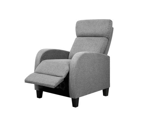 Artiss Accent Chair Fabric Reclining Armchair - Grey