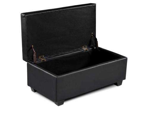 Artiss Ottoman Faux PU Leather Storage Ottoman - Black