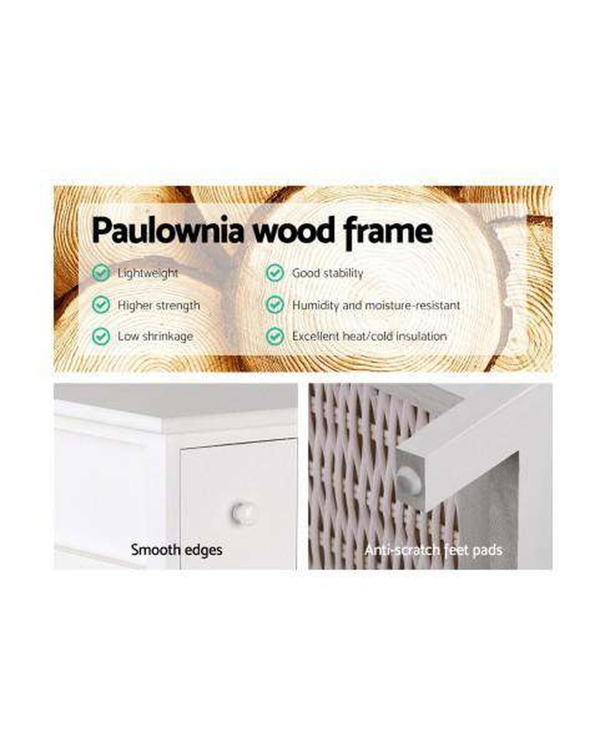 Artiss Chest of Drawers Five Basket Storage Drawers - White