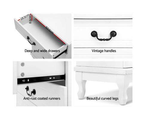 Artiss Chest of Drawers Five Chest of Drawers Organiser -White