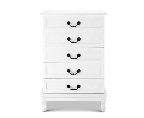 Artiss Chest of Drawers Five Chest of Drawers Organiser -White