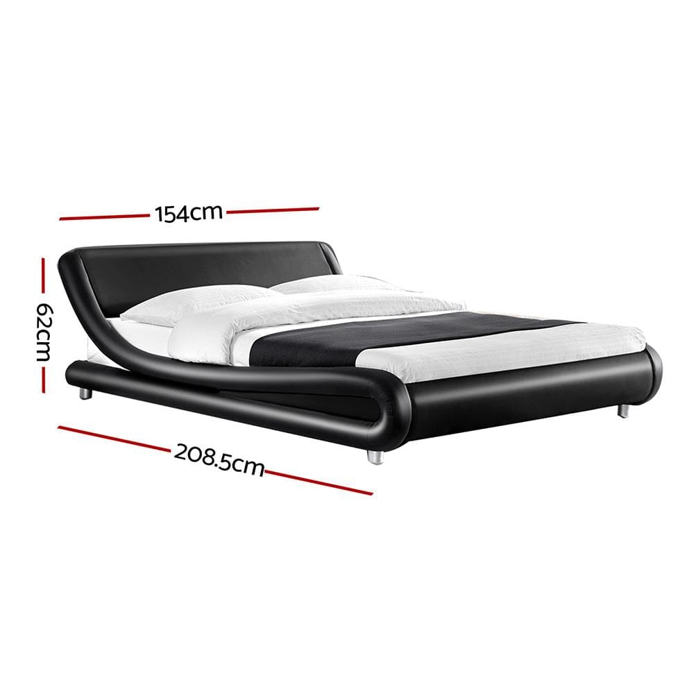 Artiss Bedframe Flio Bed Frame PU Leather - Black Double