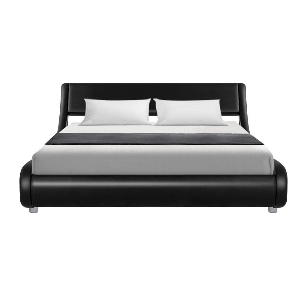 Artiss Bedframe Flio Bed Frame PU Leather - Black King