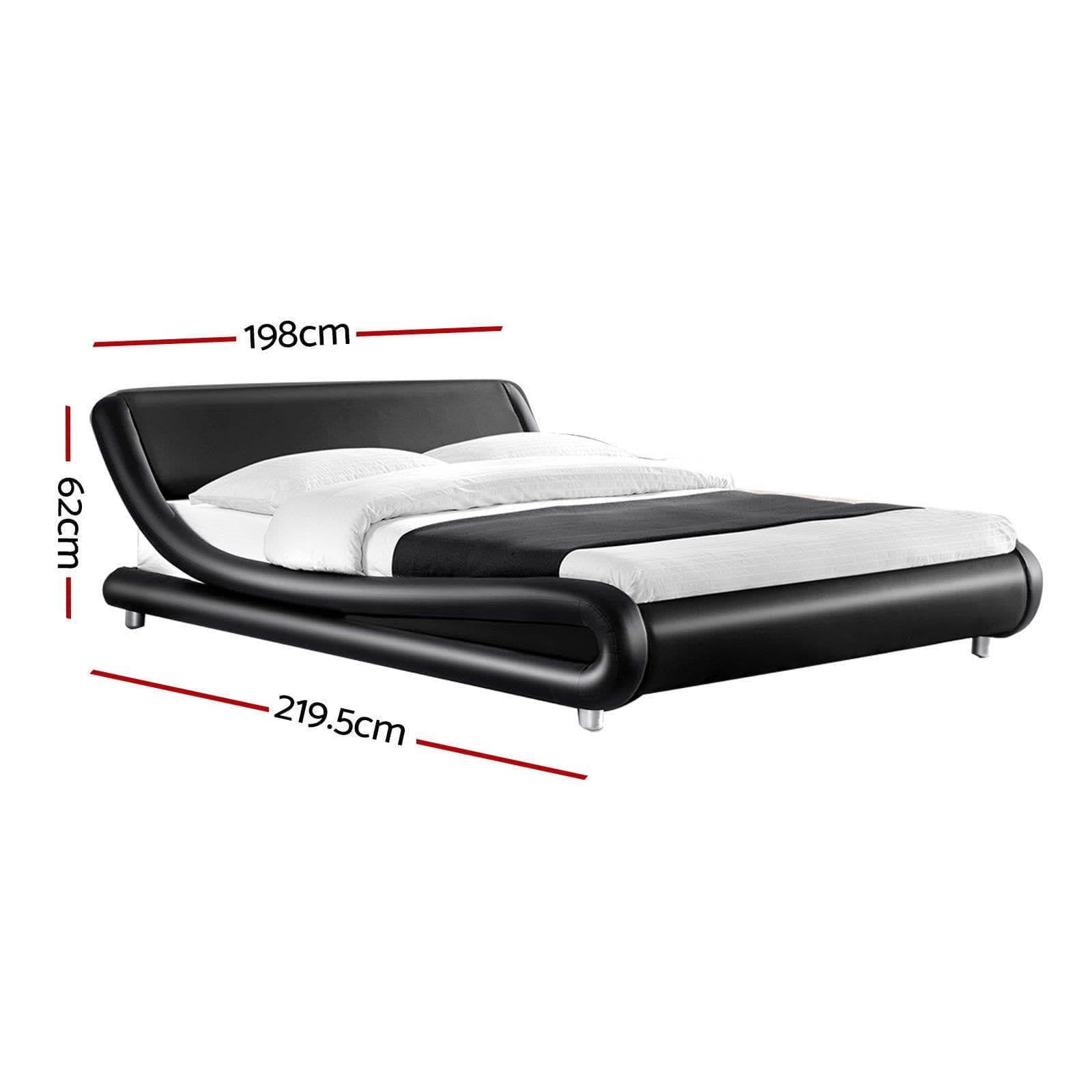Artiss Bedframe Flio Bed Frame PU Leather - Black King