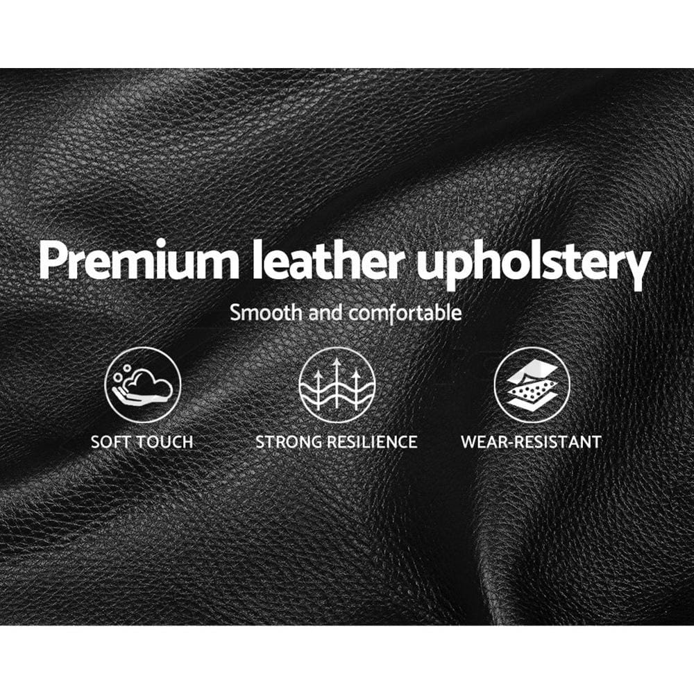 Artiss Bedframe Flio Bed Frame PU Leather - Black Queen