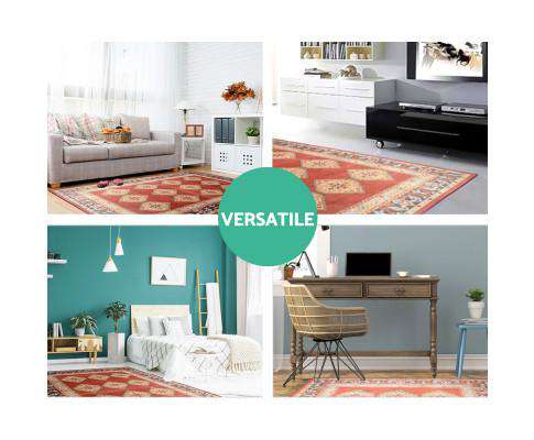 Artiss Rugs Floor Rugs Carpet 160 x 230 Living Room Mat Rugs Bedroom Large Soft Red
