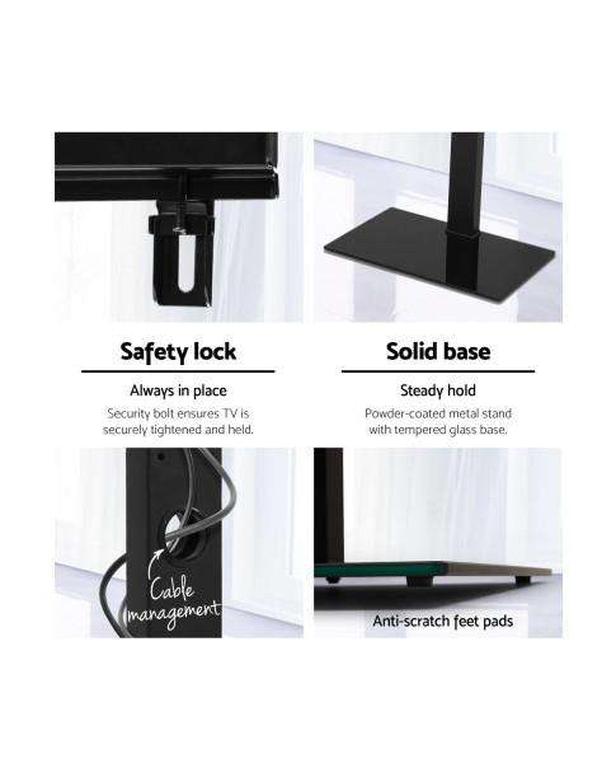 Artiss TV Accessories Floor TV Stand Brakcket Mount Swivel Height Adjustable 32 to 70 Inch Black