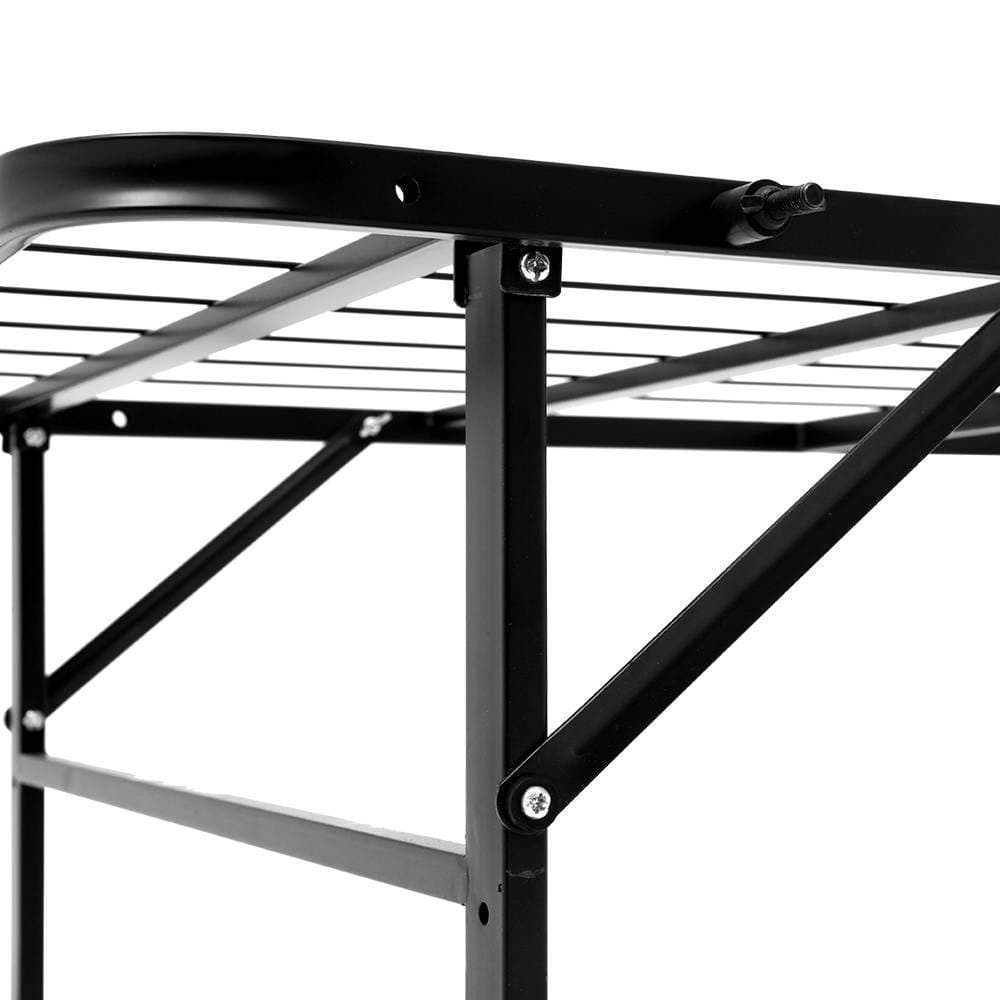 Artiss Base Foldable Queen Metal Bed Frame - Black