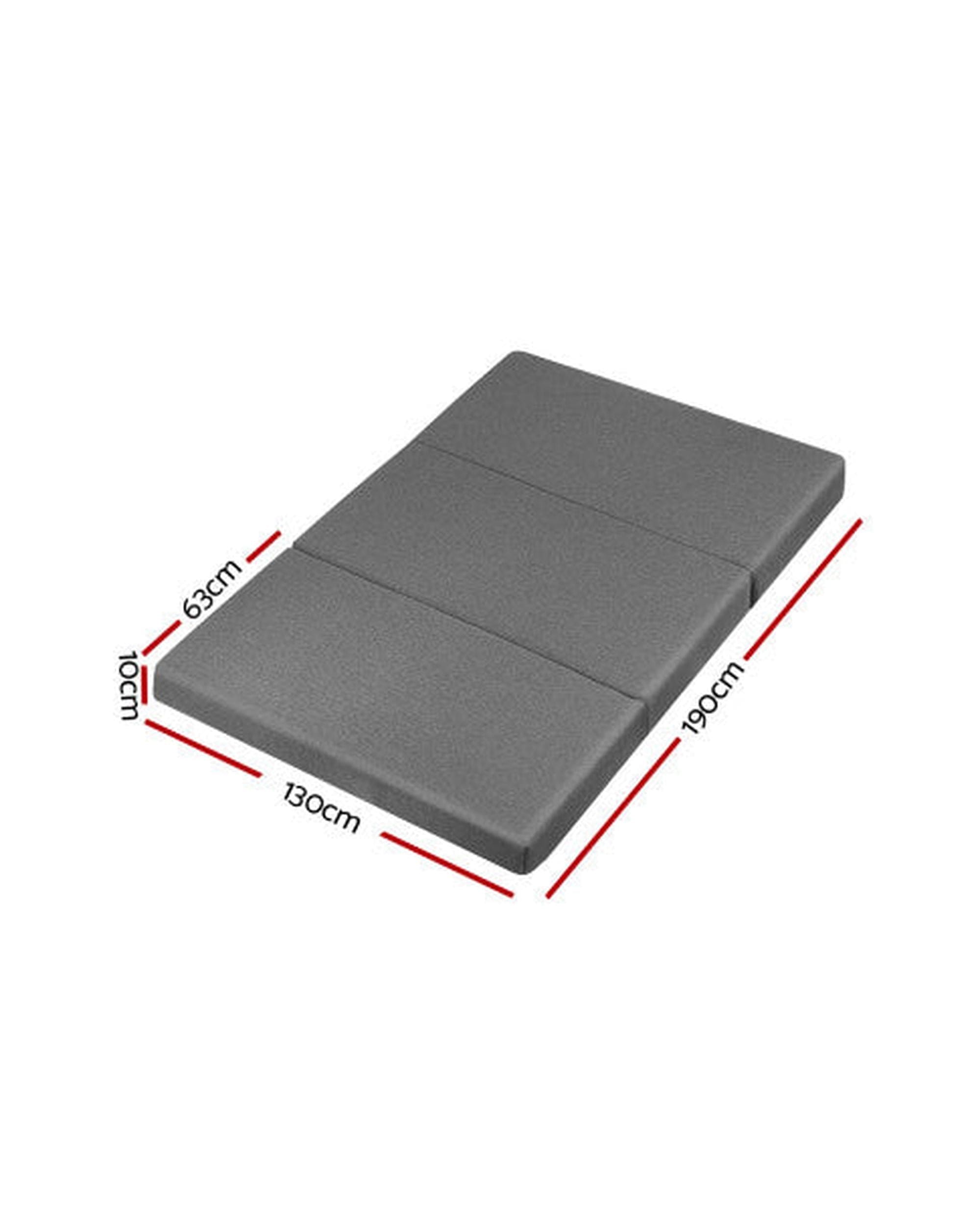 Artiss Portable Mattress Giselle Bedding Double Size Folding Foam Mattress Portable Bed Mat Dark Grey