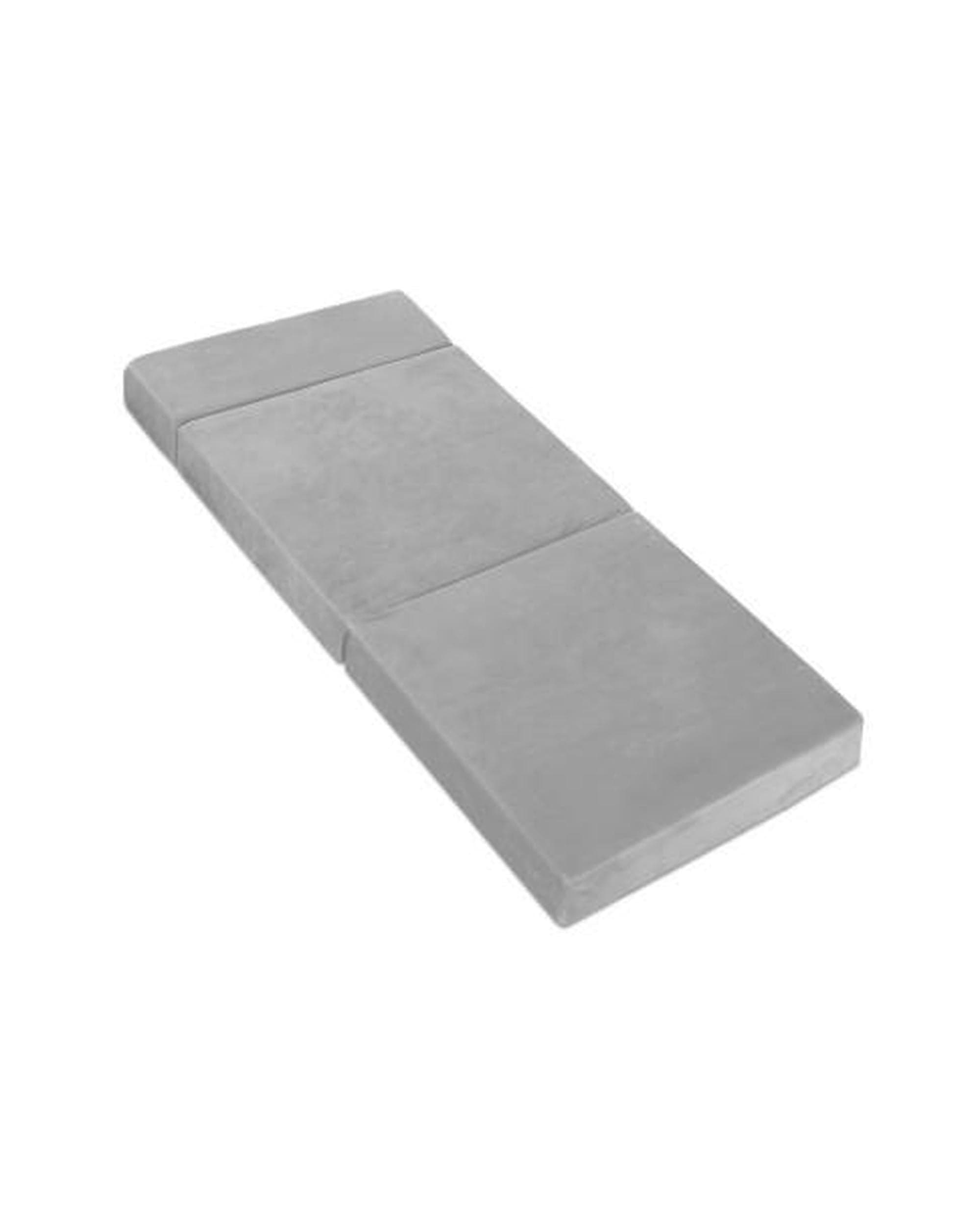 Artiss Portable Mattress Giselle Bedding Folding Foam Mattress Portable Sofa Bed Lounge Chair Velvet Light Grey