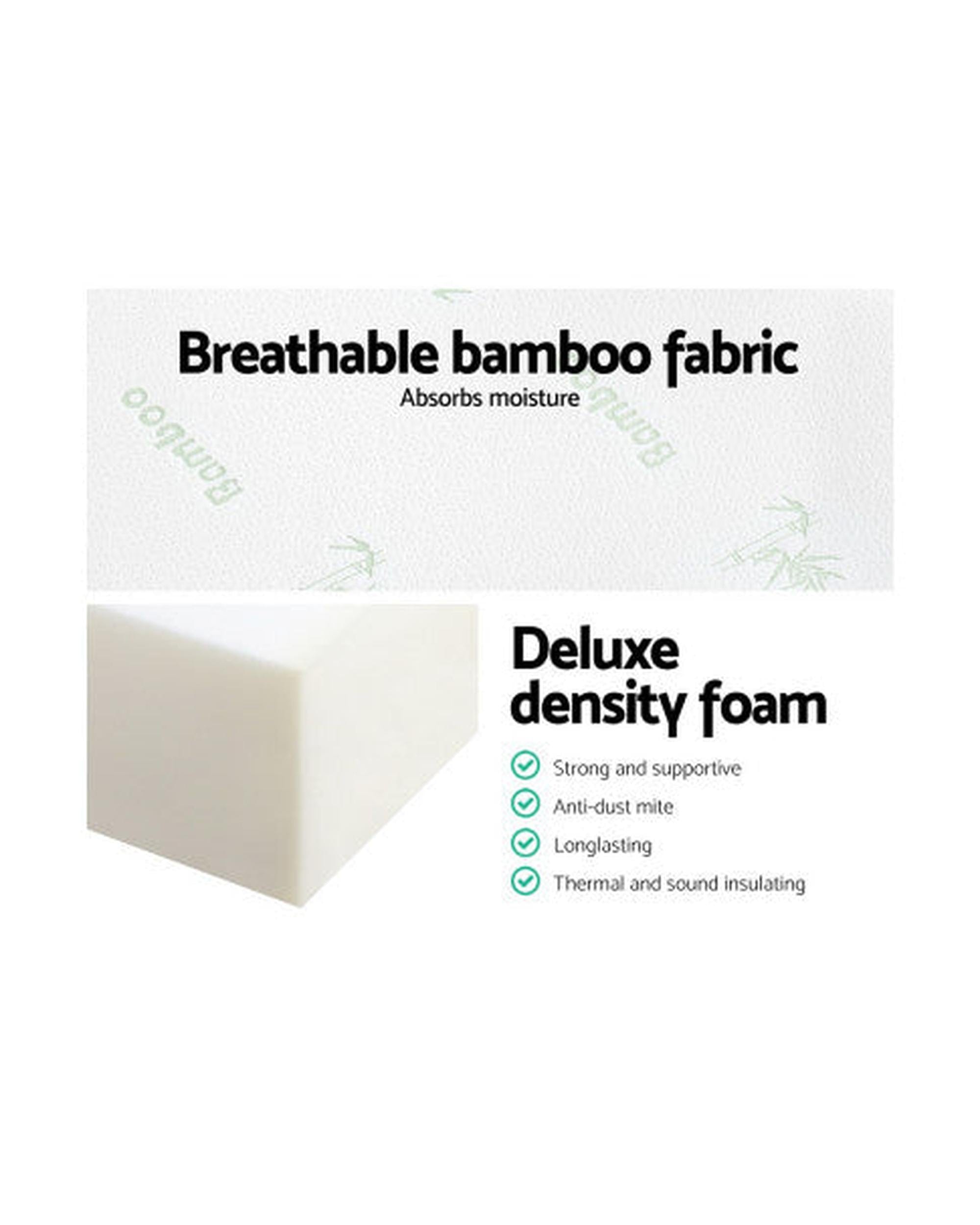 Artiss Portable Mattress Giselle Bedding Folding Foam Portable Mattress Bamboo Fabric