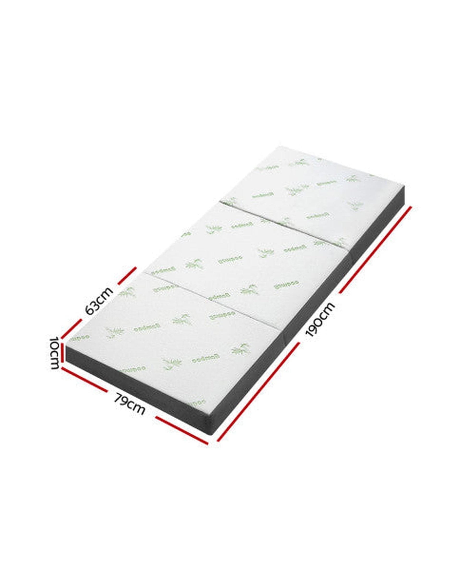 Artiss Portable Mattress Giselle Bedding Folding Foam Portable Mattress Bamboo Fabric