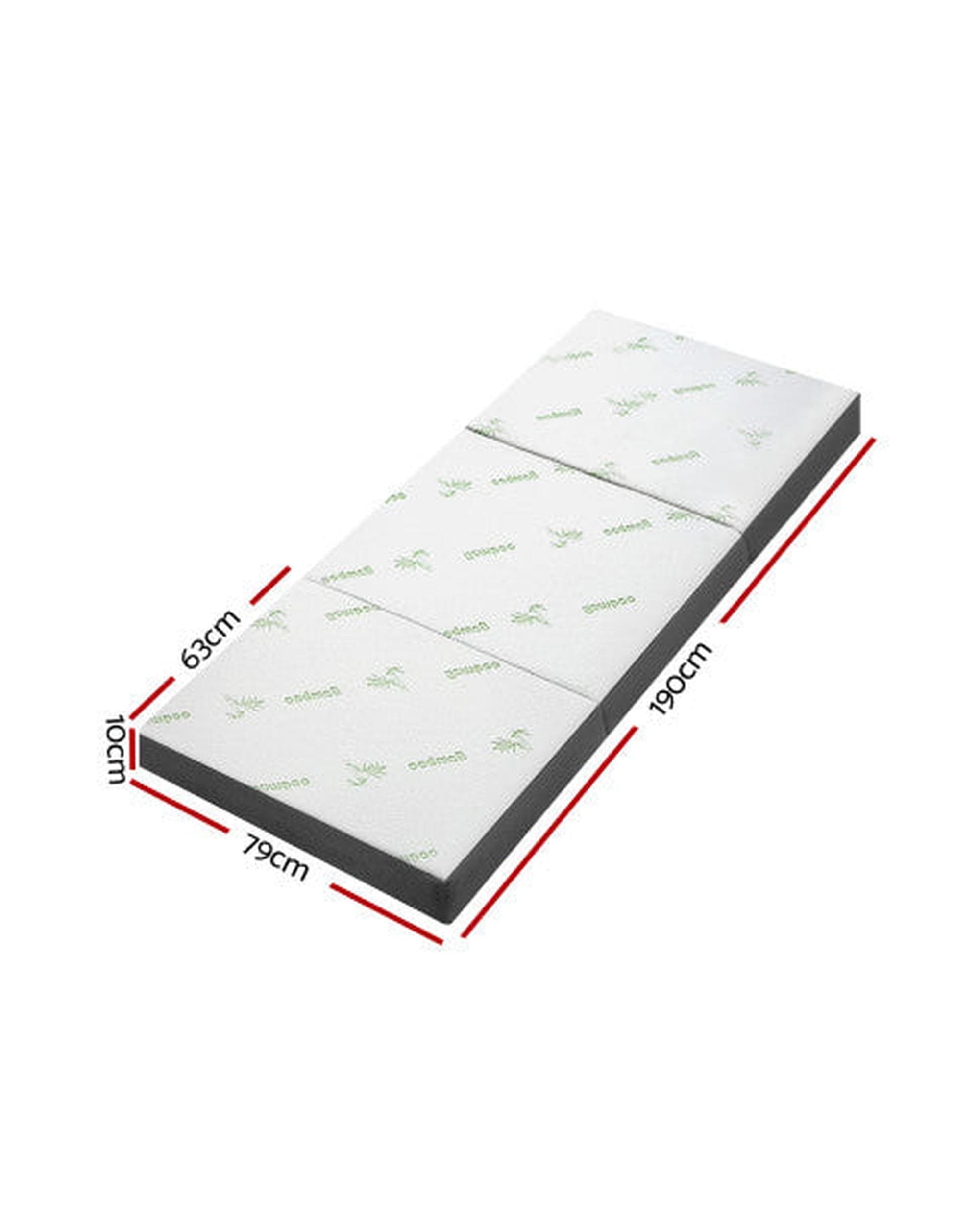 Artiss Portable Mattress Giselle Bedding Folding Foam Portable Mattress Bamboo Fabric