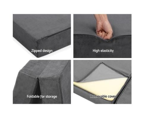Artiss Portable Mattress Giselle Bedding Folding Foam Portable Mattress Grey