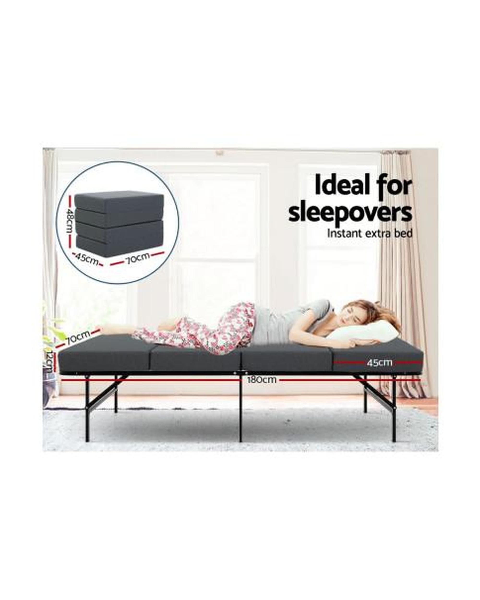 Artiss Portable Mattress Giselle Bedding Folding Mattress Camping Foldable Portable Mattress Floor Bed