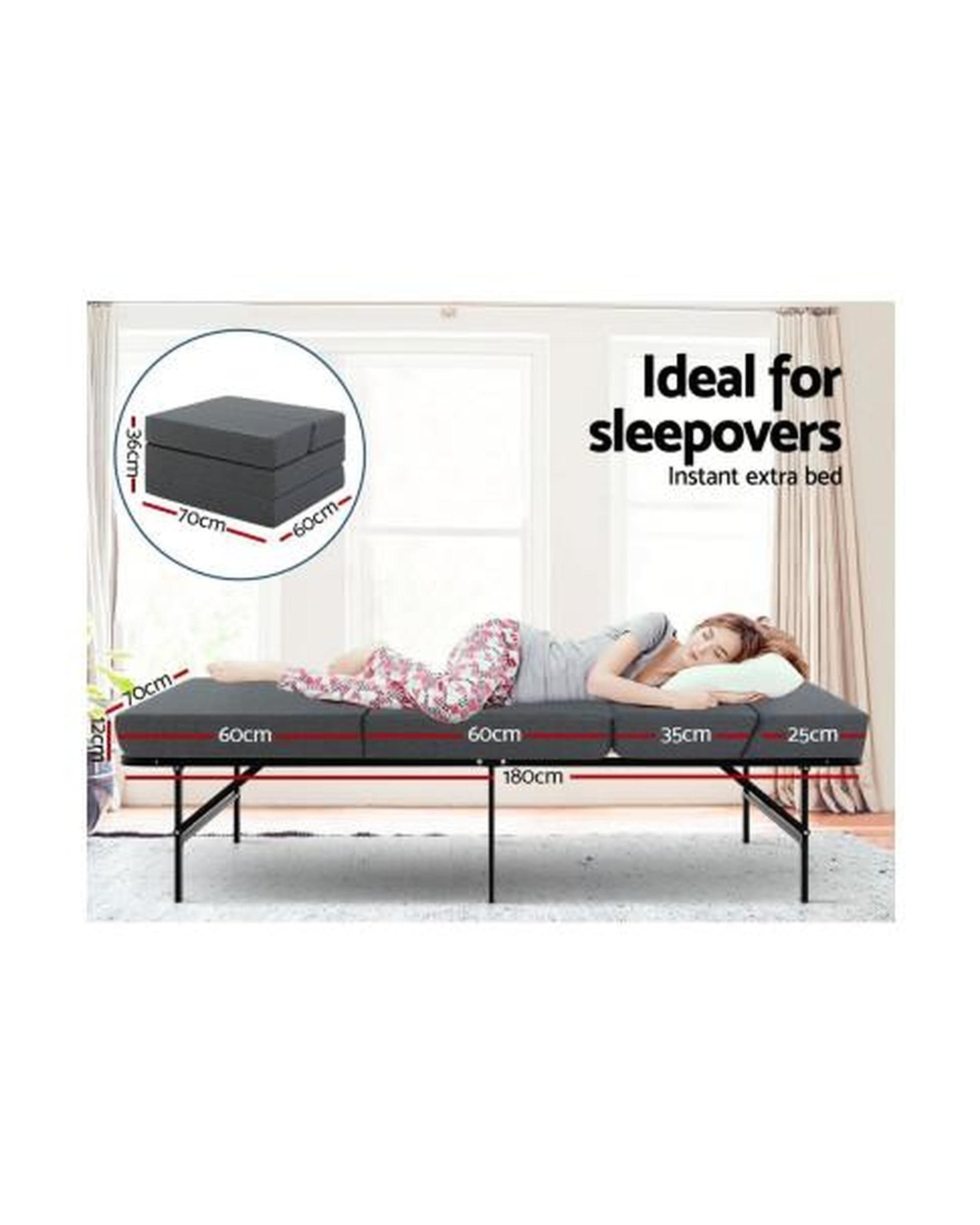 Artiss Portable Mattress Giselle Bedding Folding Mattress Foldable Portable Bed Floor Mat Camping Pad