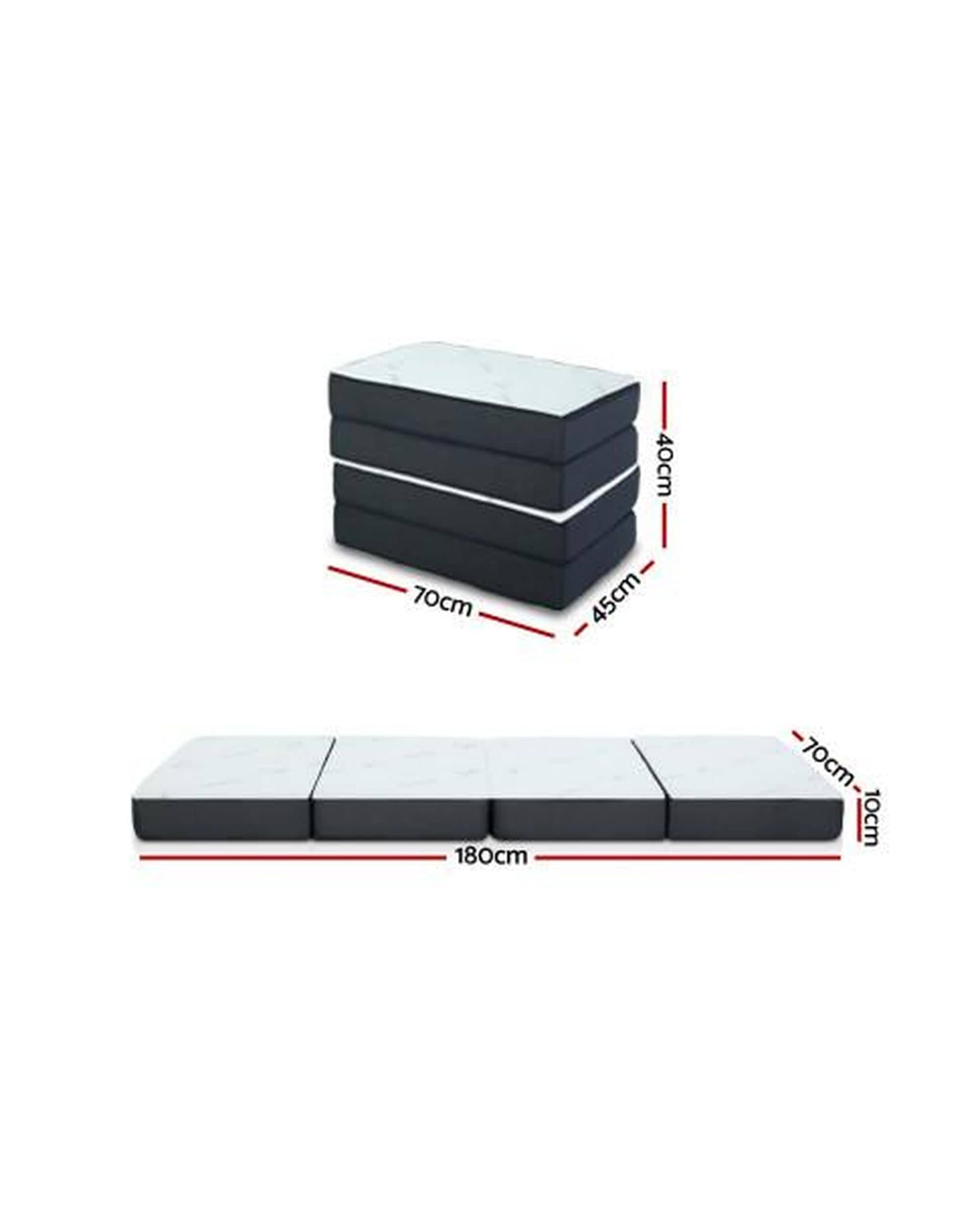 Artiss Portable Mattress Giselle Bedding Portable Mattress Folding Foldable Foam Floor Bed Tri Fold 180cm