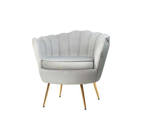 Artiss Accent Chair Grey Accent Retro Velvet - 3 Colours