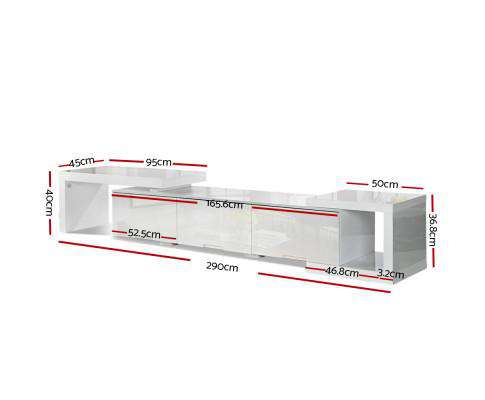 Artiss TV Unit High Gloss Adjustable TV Stand Entertainment Unit - White