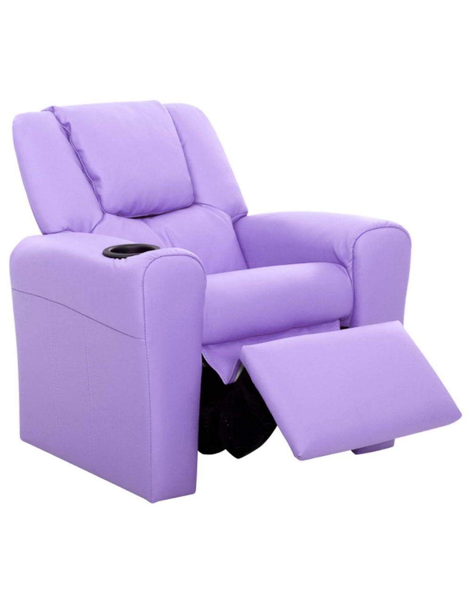 Artiss Accent Chair Kids Recliner Chair Purple PU Leather Sofa Lounge Couch Children Armchair