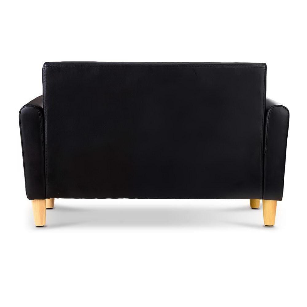 Artiss Sofa Kids Sofa Storage Armchair 2 Seater Black PU Leather Children Chair Couch