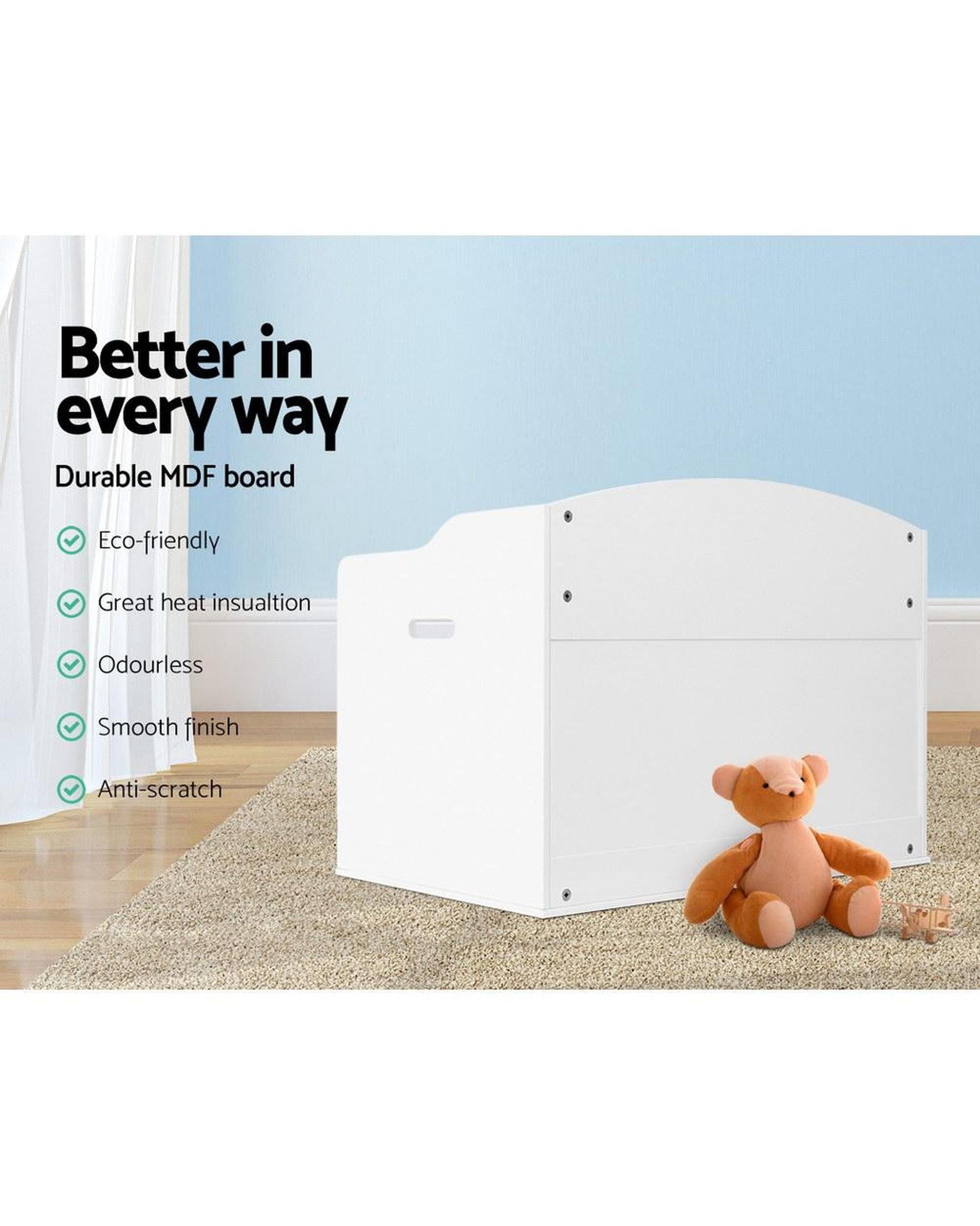 Artiss Ottoman Kids Toy Chest Storage Bench Cabinet Organiser Blanket Children Clothes