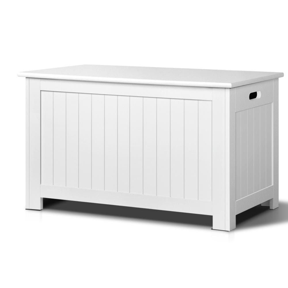 Artiss Ottoman Kids Wooden Toy Chest Storage Blanket Box White Children Room Organiser